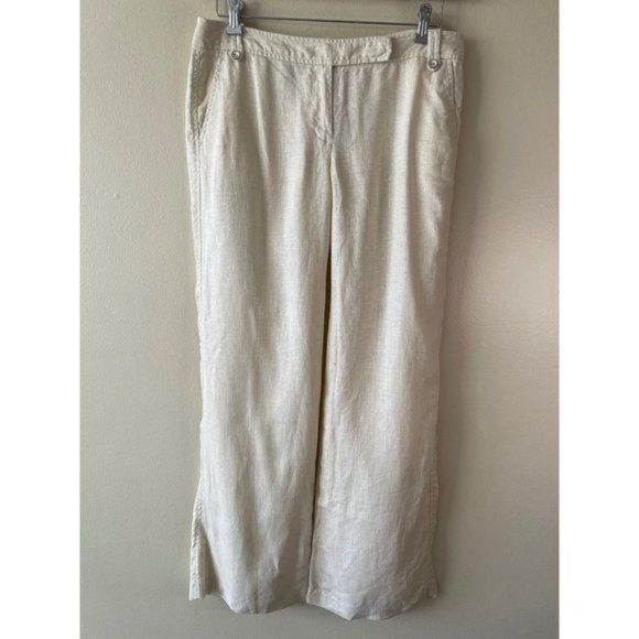 French Connection  Women's Relaxed Fit 100% Linen Trouser Pants - Picture 6 of 6